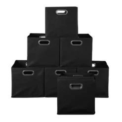 Niche Cubo 12pk Foldable Fabric Storage Bin With Label Holder Black -Storage Store GUEST e84c68ae 5e9b 4ff9 898e 8d2aff50e9d9