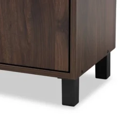 Rossin Walnut Finished 2 Door Wood Entryway Shoe Storage Cabinet With Open Shelf Brown - Baxton Studio -Storage Store GUEST ea4e02af 2e96 4050 b4a4 e07c0746b24d