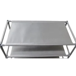 Home Basics 50 Pair Non-Woven Multi-Purpose Stackable Free-Standing Shoe Rack, Grey -Storage Store GUEST eb12d3a5 be72 4250 93e2 22d4163f421b