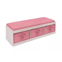 Badger Basket Kid's Storage Bench With Cushion And Three Bins -Storage Store GUEST ebcf1224 cea0 43b0 a1e3 883d82c540ca