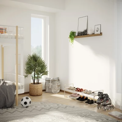 Hastings Home 12-Pair Freestanding 2-Tier Shoe Storage Rack – Black 2 Hastings Home 12-Pair Freestanding 2-Tier Shoe Storage Rack – Black - Image 2