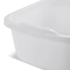 Sterilite 12 Quart Durable Heavy Duty Reinforced Plastic Kitchen Dishpan Basin With Molded Handles For Household Chores And Storage, White, 8 Pack -Storage Store GUEST ec96fc1c 24ff 4f4c bd35 fbe94bae31c4