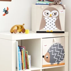 3 Sprouts Large 13 Inch Square Children's Foldable Fabric Storage Cube Organizer Box Soft Toy Bin, Friendly Owl And Sheep (2 Pack) -Storage Store GUEST ecc573ce f109 44a9 95a4 75341ea7cbd8