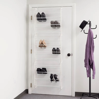 Home Basics 36 Pair Shoe Rack, White 1 Home Basics 36 Pair Shoe Rack, White