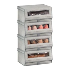 MDesign Stackable Fabric Closet Storage Shoe Box - Large -Storage Store GUEST efe88b41 7493 41f8 bb75 c8abf5fd6540