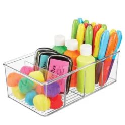 MDesign Plastic 4 Compartment Craft And Sewing Supplies Organizer, 2 Pack, Clear -Storage Store GUEST f09c4ae4 aa65 49b3 9d18 bcfdf89ae3a1
