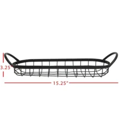 Oblong Black Metal Basket - Foreside Home & Garden -Storage Store GUEST f0f5b025 7369 46f4 9a4f f21c1f76e53d