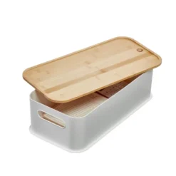 Large Handled Bin With Bamboo Lid Coconut - IDESIGN -Storage Store GUEST f14f2ae1 274b 4a99 a434 598951aef107