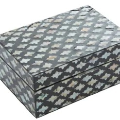 Set Of 2 Wooden Boxes With Pattern - Olivia & May -Storage Store GUEST f276427e 939a 4a3a 9fd4 0c1df7cd509e