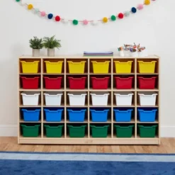 ECR4Kids 30 Cubby School Storage Cabinet, Kids Cubbies With Tray Slots -Storage Store GUEST f28c0c70 2215 486b 8855 a3a4d7bbc276