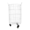 White Metal Rolling Basket - Foreside Home & Garden
