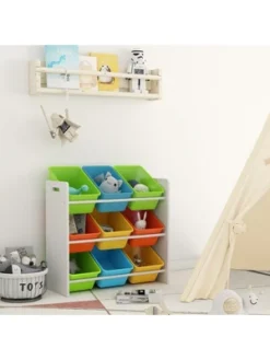 Year Color White Toy Cubes Storage Organizer For Kids, Classroom, Playroom, Daycare, Nursery With 9 Colorful Storage Bins -Storage Store GUEST f608d5a7 0044 475b a416 452c8b89f8fd