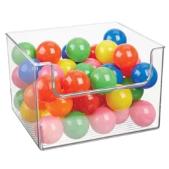 MDesign Open Front Plastic Storage Bin For Cube Furniture, 12" W, 4 Pack - Clear -Storage Store GUEST f9ecadd4 9473 4f9d 9c20 2e8a5e369993