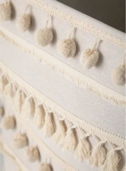 Sullivans Pom Pom Basket 18.75"H Off-White