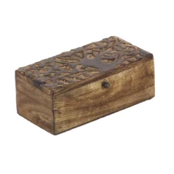 Set Of 3 Rustic Carved Mango Wood Boxes - Olivia & May -Storage Store GUEST faa0937b 5024 4957 bd7a ce8ef50bb983