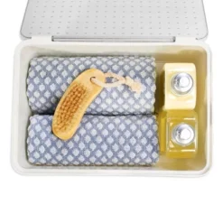 Medium Stacking Bin With Lid Clear/White - Madesmart -Storage Store GUEST fc7b4ddd 54fd 4987 b906 935d8370a32f