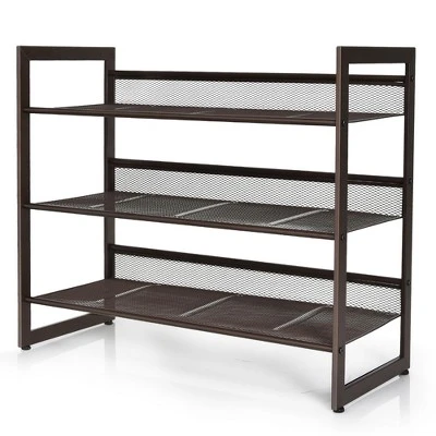 Costway 2-Tier3-Tier4-Tier Shoe Rack Adjustable To Flat Or Slant Shoe Organizer Holder Stand 9 Costway 2-Tier3-Tier4-Tier Shoe Rack Adjustable To Flat Or Slant Shoe Organizer Holder Stand - Image 9