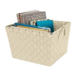 Simplify Large 15" Woven Strap Storage Bin Ivory -Storage Store GUEST fe6304fb 025e 44fa bceb 3b371ab223ae