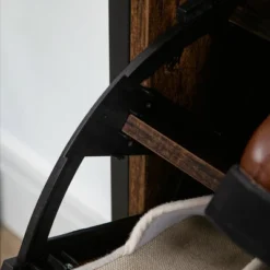 HOMCOM Shoe Cabinet With 2 Flip Doors, Slim 2-Drawer Shoe Cupboard With Divider And Open Compartment For 12 Pairs Of Shoes, Rustic Brown -Storage Store GUEST fe6f3f13 ae89 47f9 938d be754a06caca