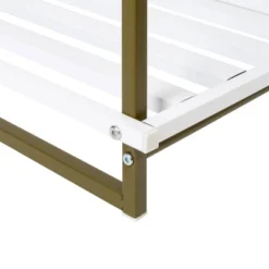 Honey-Can-Do 2 Tier Square Tube Shoe Rack Olive And White -Storage Store GUEST fec1b1ec df59 47c2 97e9 10f73286e8d9